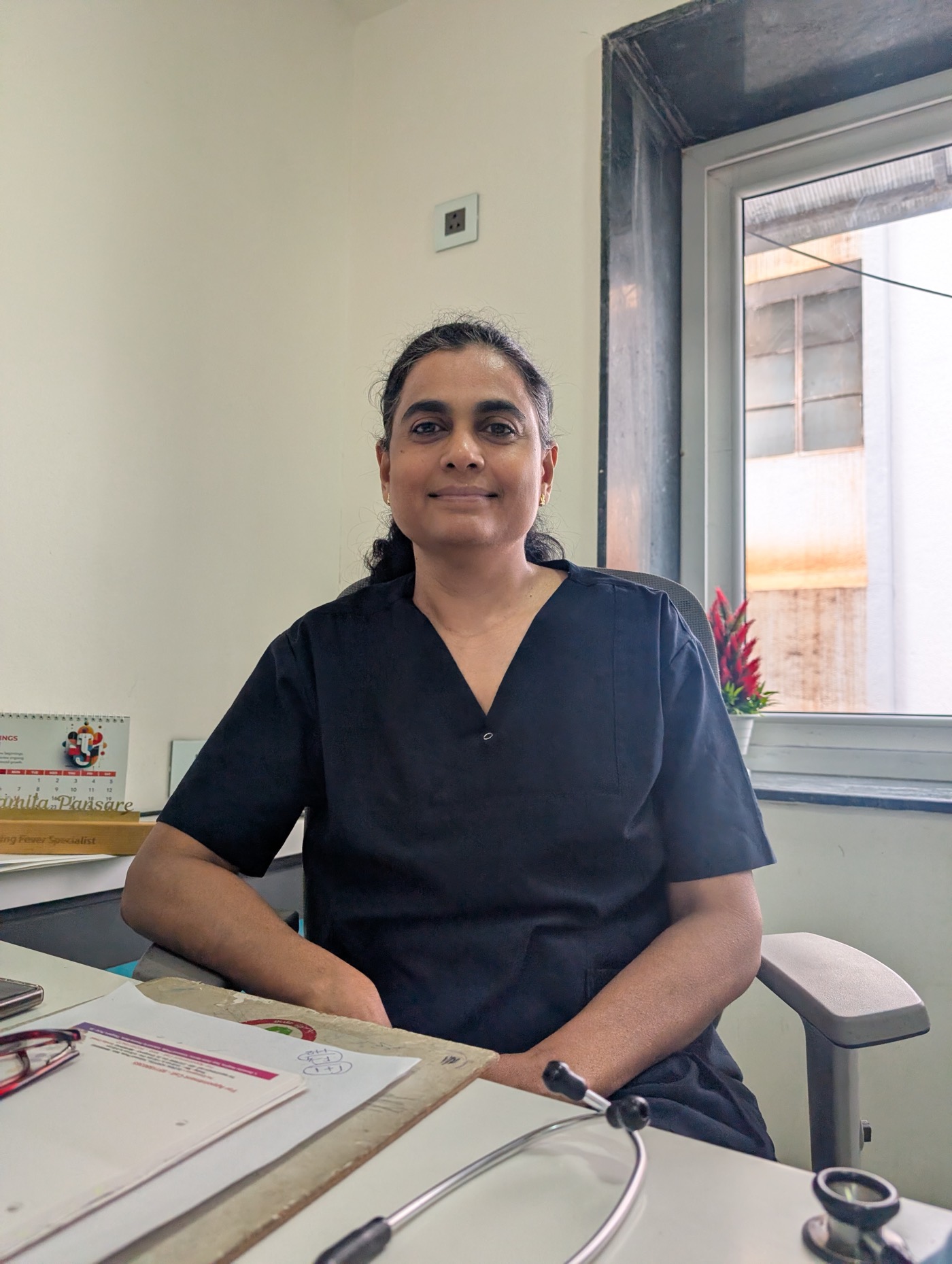 Dr. Pramila Sandeep Pansare in her consulting room at the centre