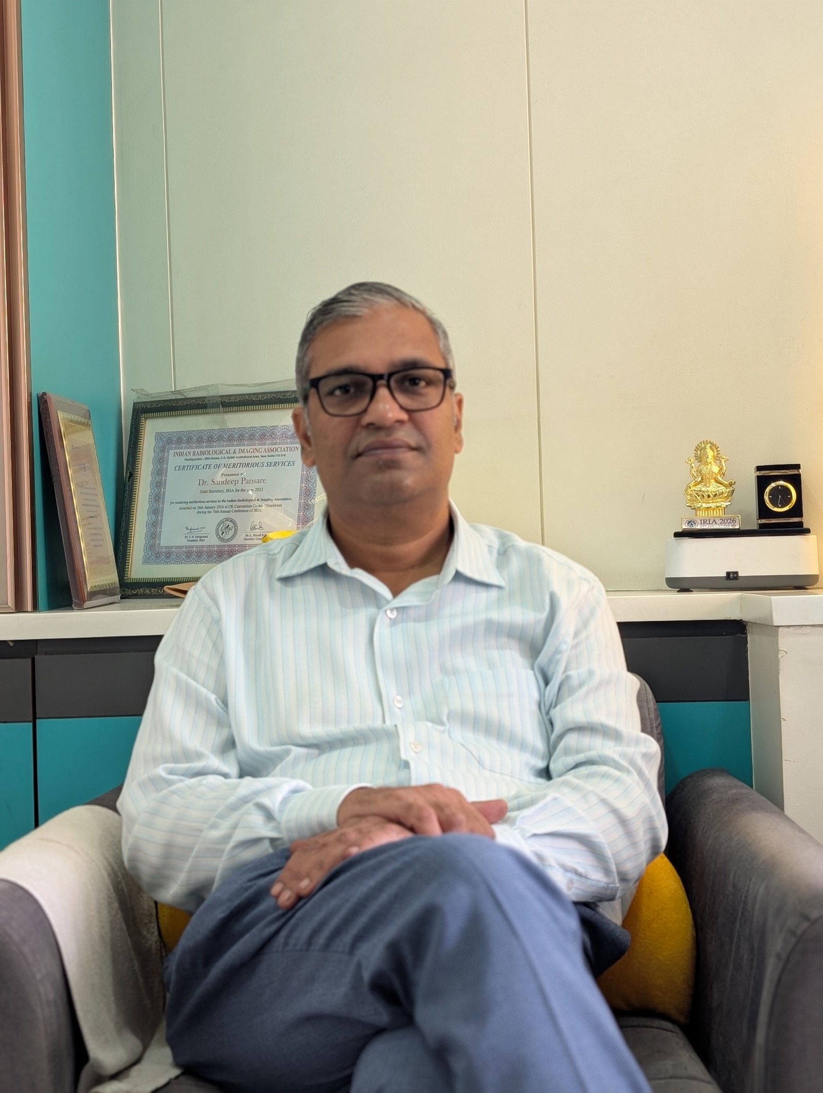 Dr. Sandeep Pansare in his room at Dr. Pansare Diagnostic Centre
